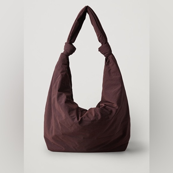 COS Women's Burgundy Red Oversized Draped Padded Shoulder Bag - Picture 1 of 10